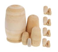 Beaupretty 5 Sets DIY Unpainted Russian Nesting Dolls Blank Wooden Matryoshka Kits for Drawing Creative Painting Supplies for and Home Decoration