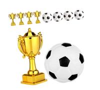 Beaupretty 5 Sets Mini Soccer Trophy Cake Toppers Plastic Football Trophy Model Decorations for Sports Parties Birthday Celebrations and Themed Events Eye Catching Gold Decor