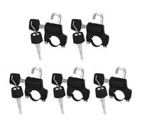 Beaupretty 5 Sets Motorcycle Helmet Lock Anti-Theft Security with Aluminium Alloy Material and Space-Saving Design, Handlebar Mounted Helmet Lock for Daily Commutes and Long Journeys, Black