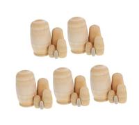 Beaupretty 5 Sets Unpainted Russian Nesting Dolls Blank Wooden Matryoshka Kit for DIY Painting Holiday Crafting Art Projects and Home Decoration
