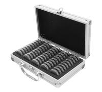Beaupretty 50 Pcs Coin Storage Metal Box with Lid Compact Display Case for Medals Silver Aluminium Collectors and Enthusiasts Coin Collecting Storage