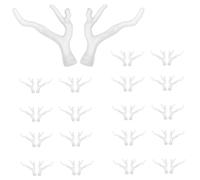 Beaupretty 50pcs Acrylic Artificial Deer Antlers for Crafts DIY Headpiece Ornaments Christmas Party Decorations Transparent Frosted White Reindeer Antler Embellishments for Hair Accessories