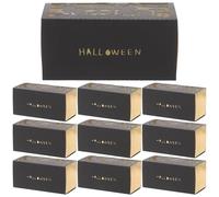 Beaupretty 50pcs Black Hollow Halloween Treat Boxes with Pumpkin Shape, Compact Iridescent Paper Candy Boxes for Halloween Parties and On-the-
