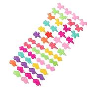 Beaupretty 50pcs Cartoon Hairpins Colorful Plastic Barrettes for Hair Decorations Mixed Heart Plum Blossom Bow Durable Hair Ornaments for Daily and Halloween DIY Accessories