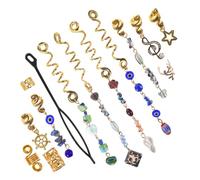 Beaupretty 50pcs Cat's Eye Dreadlock Hair Clip Spiral Cuff Charm for Women Boho Braids Dread Locs Decoration