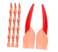 Beaupretty 50pcs Halloween Fake Witch Fingers with Horror Red Nails Realistic Cosplay Accessories for Party Pranks Magician Tricks and Themed Horror Performances