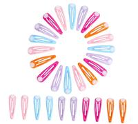 Beaupretty 50pcs Macaron Snap Hair Clips Base 5cm Colorful Hair Barrettes Women Girls