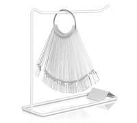 Beaupretty 50pcs Nail Polish Display Sticks with Iron Holder Clear Nail Sticks Display with Ring Holder for Salon Home Professional Manicure Practice