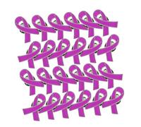 Beaupretty 50pcs Purple Awareness Enamel Lapel Pins Lightweight Alloy Ribbon Brooches for Charity Health Events Support and Recognition Badges for Public Campaigns