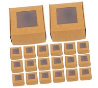 Beaupretty 50pcs Thick Paper Storage Boxes with Clear Window for Handmade Soap Packaging Durable Kraft Gift Boxes for Bridesmaid Proposals Party Favors Small Treats and Craft Projects