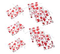 Beaupretty 50pcs Valentines Day Red Heart Mesh Bags Durable Drawstring Jewelry Pouches for Wrapping Festive Packaging for Weddings Parties and Special Occasions