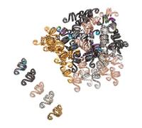 Beaupretty 50pcs Vintage African Hair Charms for Dreadlocks Spiral Coil Braid in Gold Silver Rose Gold Black Iridescent Easy DIY Styling Hair Jewelry for Braids and Festival Looks