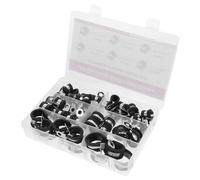Beaupretty 52pcs 6 Sizes 304 Stainless Steel Rubber Lined Wire Clamps and Pipe Clamps Assortment Kit for Insulated Cable and Tube Fixing Suitable for Home and Industrial Use