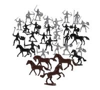 Beaupretty 52pcs Miniature People Models Set Knights and Soldiers Figurines for Indoor Outdoor Decoration Lightweight Odorless Craft for Miniature Scenes