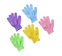 Beaupretty 5pairs Bath Exfoliating Glove Five Fingers Body Scrub Gloves for Shower Sauna Use as Bath Scrubber for Men Women Random Color