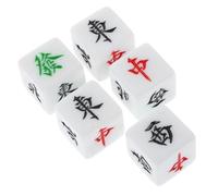 Beaupretty 5pcs Acrylic Mahjong Dice Cubic Shape Lightweight Board Game Accessories for Home Party Ktv Bars with Southeast Northwest Directions