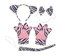 Beaupretty 5pcs Animal Cosplay Set Ears Headband Bowtie Tail Gloves for Costume Parties Halloween Masquerade Fun