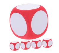 Beaupretty 5pcs Blank Foam Dice for DIY Painting and Writing Red Six-sided Cubes for Classroom Teaching Board Games Party Supplies and Educational Activities