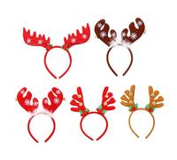 Beaupretty 5pcs Christmas Reindeer Antlers Headbands with Bells Festive Hair Hoops for Adults and Comfortable Decorative Party Accessories