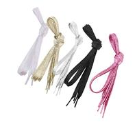 Beaupretty 5pcs Colorful Pearlescent Flat Shoelaces Light Golden Pink White Black Silver Silver Onion Laces for Sneakers and Casual Shoes Stylish Replacement Lace Strings for Men Women