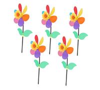 Beaupretty 5Pcs Colorful Sunflower Windmill Outdoor Garden Pinwheel Decorative Playthings for Family Fun and Creative Learning