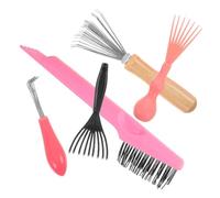 Beaupretty 5pcs Comb Cleaner Tool Set for Barbers Home Use High Performance Dandruff Comb Fine Wide Tooth Mini Rake for Scalp Sweep Detoxing