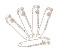 Beaupretty 5pcs Crystal Brooch Pins Women's Fashion Jewelry Brooches Pearl Design Dress Accessory for Christmas Halloween Festival