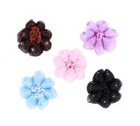 Beaupretty 5pcs Diamond Embellished Hair Net with Ruffles for Ballet Dance Elegant Hair Snood in Blue Purple for Stylish Bun Styling