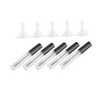 Beaupretty 5pcs Empty Mascara Tube Set with Black Lid and Transparent Body Includes Eyelash Wand Funnels and Transfer Pipettes Refillable Eyelash Cream Container for DIY Castor Oil Cosmetics