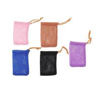 Beaupretty 5pcs Exfoliating Soap Net Bags with Drawstring Foaming Mesh Soap Saver Pouches for Bathroom and Facial Body Cleansing