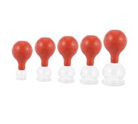 Beaupretty 5pcs Face Cupping Device with Rubber Vacuum Heads for Therapy and Massage Skin-Friendly Glass and Plastic Cups Detachable Design for Easy Cleaning Suitable for Body and Facial Care