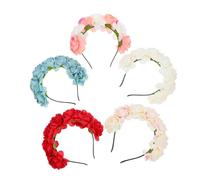Beaupretty 5pcs Flower Headband Boys and Girls Party Decorations Festival Floral Headband Party Supplies