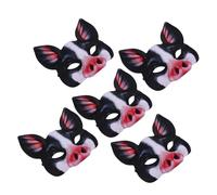Beaupretty 5pcs Halloween Pig Animal Face Masks Realistic Scary Half Face Headwear with Breathable Design Lightweight Horror Pig Masks for Masquerade Carnival Cosplay Party Props