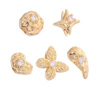 Beaupretty 5pcs Handmade Jewelry Accessories Beads Earrings Star Shaped Charm Butterfly Bead Charm Butterfly Shaped Metal Star Earring Supplies Golden Copper