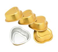 Beaupretty 5PCS Heart-shaped Melting Wax Bowls for Hair Removal Golden Metal Depilatory Cream Containers Thin Economic Wax Pot for All Body Parts Essential Hair Removal Tool