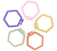 Beaupretty 5pcs Hexagon Embroidery Hoops Set, DIY Cross Stitch Crafting Rings, Handwork Sewing Frames for Embroidery Circles and Pendant Crafts
