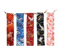 Beaupretty 5pcs Japanese Style Chopsticks Bag Drawstring Pouch Compact Cloth Storage Bag for Cutlery Utensils Portable Tableware Organizer for On-the-go Dining and Picnic