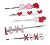 Beaupretty 5pcs Love Heart Bobby Pins Cute Decorative Hair Clips for Women Versatile Hair Accessories for Parties Special Occasions