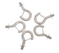 Beaupretty 5pcs M10 Spring-Loaded Wire Rope Hook with Safety Clip, Nickel-Plated Steel Heavy-Duty Screw-in Ceiling Hooks for Hanging String Lights, Hammocks, Awnings, and Marine Ropes