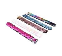 Beaupretty 5pcs Mermaid Sequin Slap Bracelets for Reversible Wristbands Party Favors Comfortable Skin Friendly Material Fun and Chic Childrens Decor Accessories