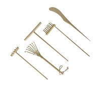 Beaupretty 5PCS Mini Bamboo Sand Rake Set for Sand Table Meditation Desktop Decor Gardening Tools 14cm 4-Tooth amp; 18cm 8-Tooth Rakes and Bamboo Needle for Relaxation
