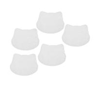 Beaupretty 5PCS Miniature Cat-shaped Plush Carpet Soft White Fuzzy Tiny Blanket for Kittens Cozy Mini Dollhouse Rug Realistic Small Plush Mat for Desk Shelf Nursery Decor