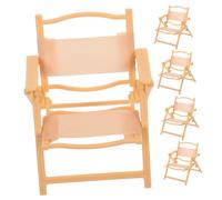 Beaupretty 5pcs Miniature Foldable Beach Chairs for Dollhouses Plastic Mini Deck Recliners with Detailed Craftsmanship for Fairy Garden Micro Landscape and Creative Play Scenes