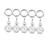 Beaupretty 5pcs Nurse Pocket Watch Keychain Set Stainless Steel Nursing Accessories Retractable Clip on Nurse Watch for Medical Professionals for Students and