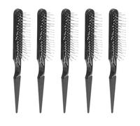 Beaupretty 5PCS Rat Tail Comb Set for Women Men Black Matte Styling Brushes for Curl Formation Braid Separation and Detangling Lightweight Hair Combs for Efficient Hair Styling and Curl