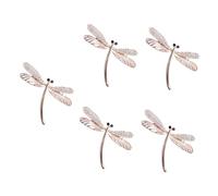 Beaupretty 5pcs Rhinestone Dragonfly Brooch Pin for Women Scarf Shawl Lapel Clip Chinese Style Jewelry Accessory