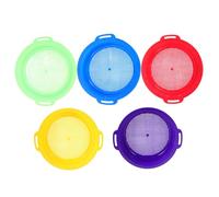 Beaupretty 5pcs Sand Sifter Plastic Beach Sand Sieve for Backyard Pool Sandbox Play Colorful Yellow Green Red Purple Blue Versatile Summer Outdoor Fun