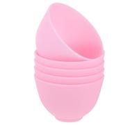 Beaupretty 5pcs Silicone Facial Mask Mixing Bowls Set, Flexible and Supple Pink Bowls for DIY Skincare, for Home Spa and Beauty Treatments