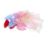 Beaupretty 5pcs Soft Tulle Bow Hair Clips for Women with Long Ribbon Tassels Secure Spring Claw Barrettes Gentle Hair Grip for Weddings and Daily Wear