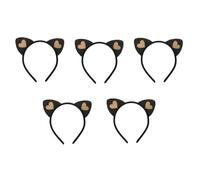 Beaupretty 5pcs Stylish Cat Ear Headwear for Girls Women Black Cat Ears and Tail Party Cosplay Headdress